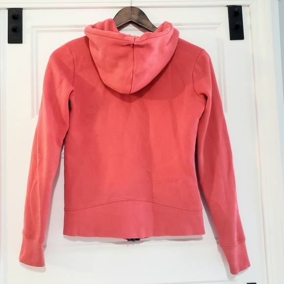 The North Face Womens XS 4 Embroidered Zip Hoodie Fleece Lined Coral Teal Jacket - Picture 3 of 15